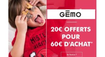 20€ de réduction sur Gémo à partir de 60€