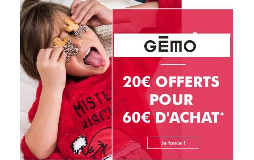 20€ de réduction sur Gémo à partir de 60€