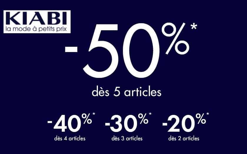 50% de remise sur Kiabi dès 5 articles