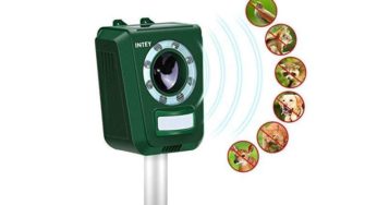 18,35€ appareil répulsif à ultra son et capteur infrarouge de jardin solaire réglable (rongeurs, chiens, chats, oiseaux…) Intey