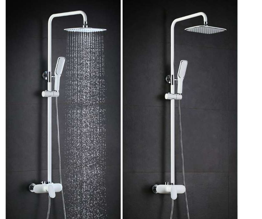 colonne de douche laqué blanc hauteur réglable Homelody en vente flash