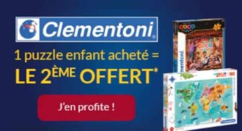 1 puzzle enfant Clementoni acheté = le second gratuit