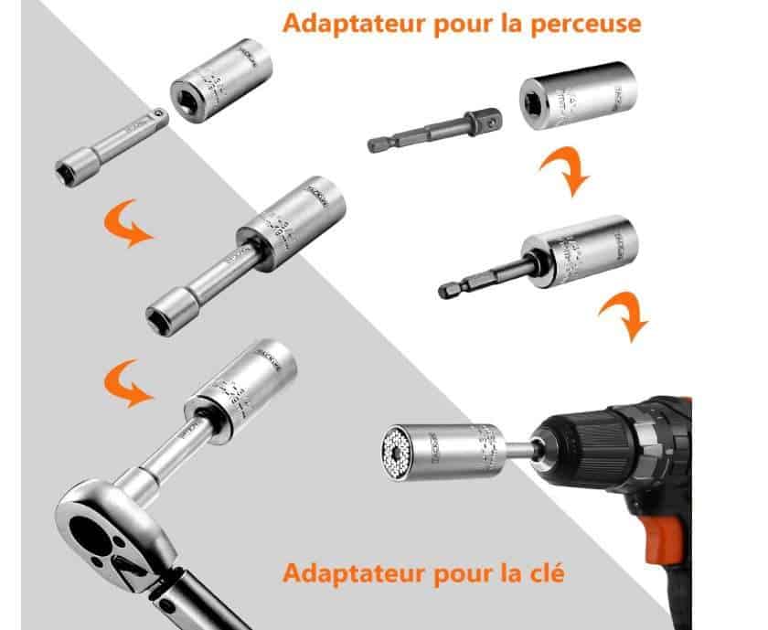 douille multifonctions universelle Tacklife 7mm-19mm