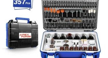 BRICO: 19,99€ le kit de 357 accessoires APEXFORGE pour outil multifonctions rotatif (type Dremel)