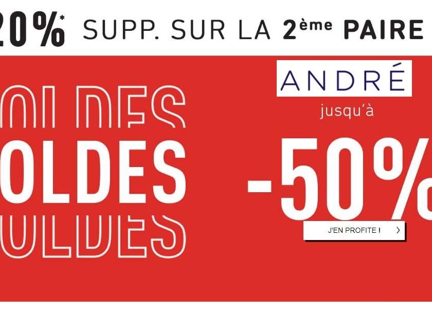 réduction en plus sur les soldes André