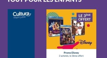 Bon plan DVD et Blu-Ray Disney : 2 achetés = le 3ème gratuit sur Cultura