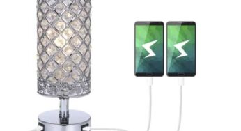 PROMO : 23,99€ la lampe de chevet cristal K5 et métal avec double USB Tomshine