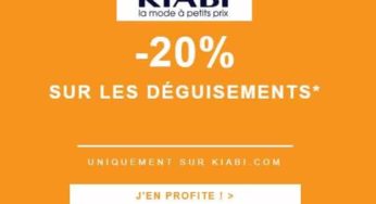 20% de remise sur tous les déguisements (Enfant et Adulte) sur Kiabi