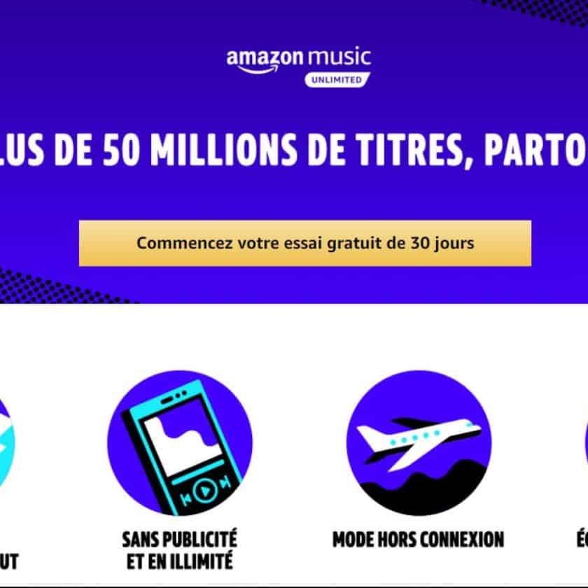 30 jours d’abonnement Amazon Music Unlimited gratuits