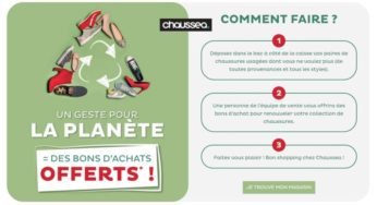 ♻️ Ramenez vos vieilles chaussures chez Chaussea vous obtiendrez un bon d’achat (de 6€ à 20€)