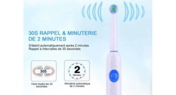 Moins de 4€ la brosse à dents rechargeable tête rotative Ovonni (2 vitesses, minuteur et rappel)