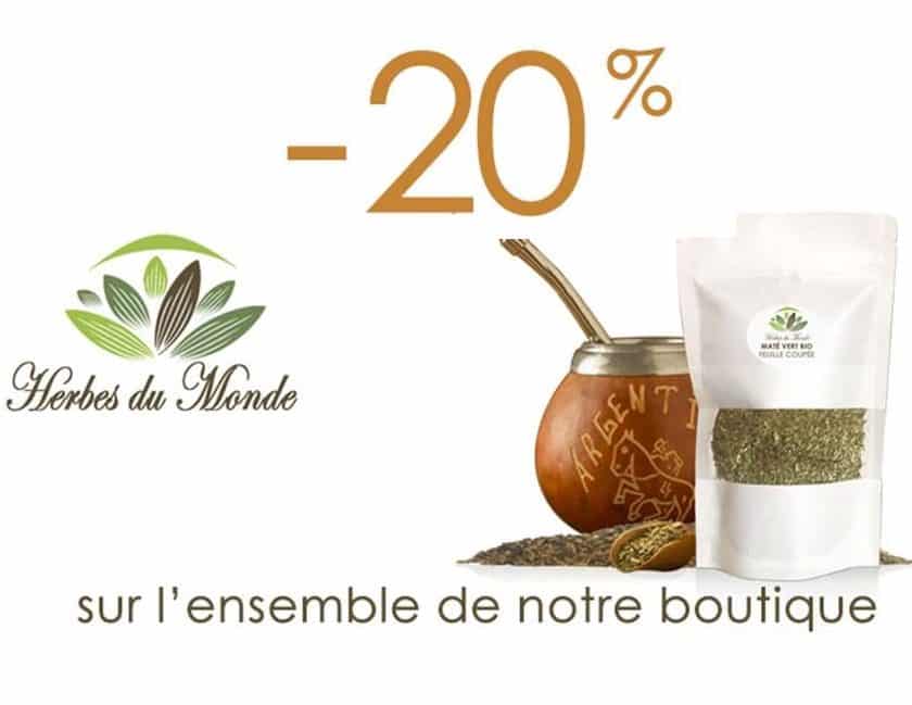 remise sur tous les produits du site Herbes du Monde