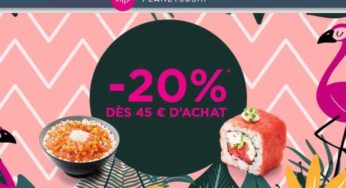 Remise Planet Sushi 🍣 20% de réduction dès 45€ d’achats (vente à emporter ou livraison)