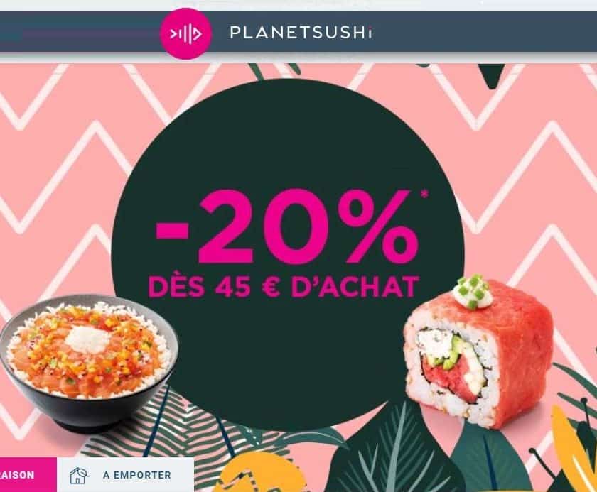 Remise Planet Sushi 20% de réduction