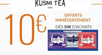 10€ de réduction sur le site Kusmi Tea à partir de 50€ (jusqu’à dimanche)