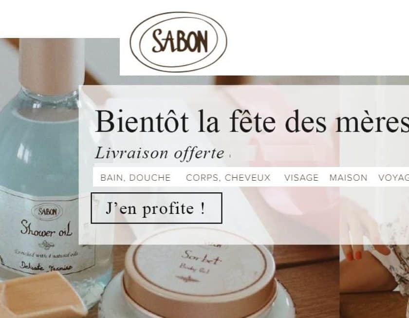 Livraison gratuite sans minimum sur la boutique en ligne Sabon