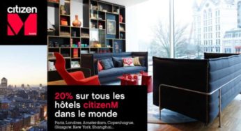 20% de réduction sur les hôtels citizenM – Vente Privée