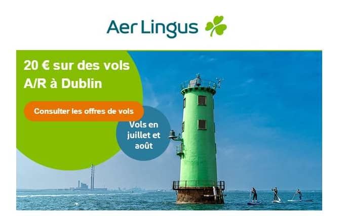20€ de remise sur votre billet d’avion Aer Lingus vers l’Ireland cet été (A/R) ✈️