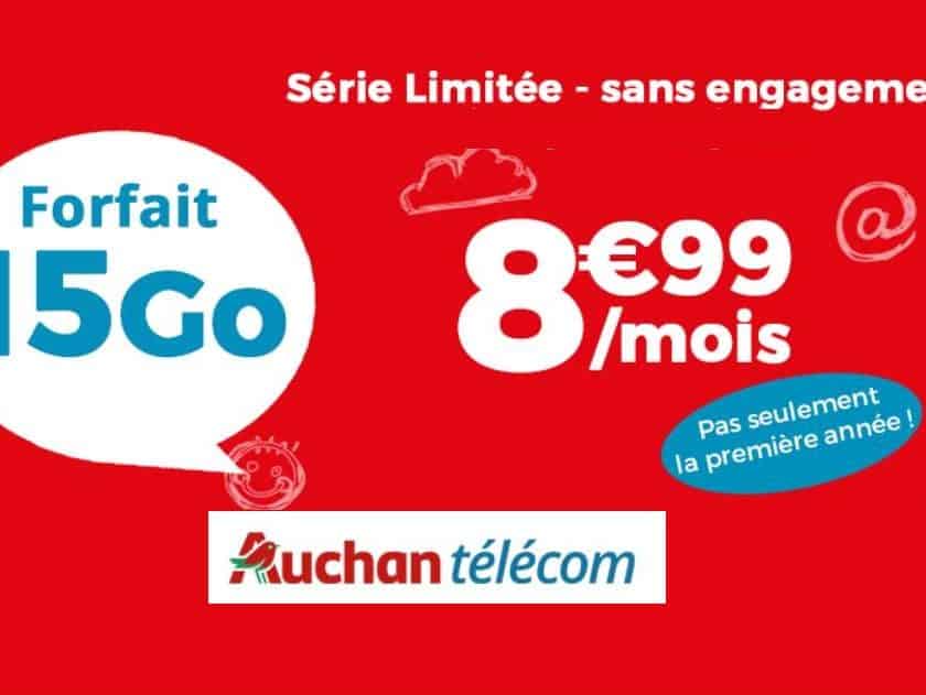 15Go sur le Forfait Auchan Telecom à seulement 8,99€