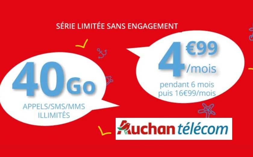 Série limité Auchan Telecom 40Go 4,99€