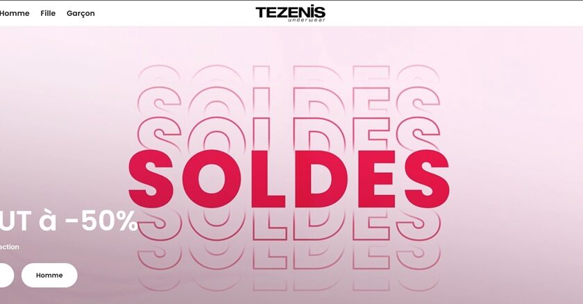 les soldes tezenis tout à moins 50%