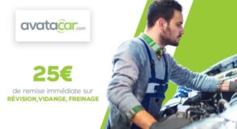 Entretien Auto : 25€ de remise sur Avatacar pour une prestation révision, vidange ou freinage