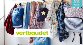 Rentrée Vert Baudet : -50% sur le 2ème article fournitures scolaires (sacs, trousses, cartable, tablier…) + livraison gratuite