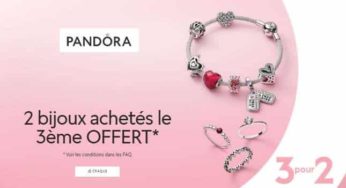 2 bijoux Pandora achetés = le troisième offert ( sur une large sélection)