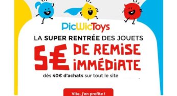 5€ de remise sur PicWicToys dès 40€ d’achat (en ligne ou magasin)