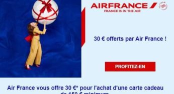 30€ offerts en plus sur les cartes cadeaux Air France d’un minimum de 150€ ✈️