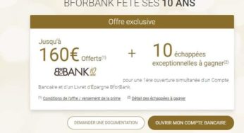 ✖️ TERMINÉ ✖️ Anniversaire BforBank : jusqu’à 160€ offerts si vous ouvrez un compte courant et livret épargne 💰