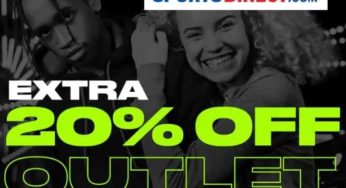 Offre flash ! 20% de remise supplémentaire sur Outlet Sports Direct