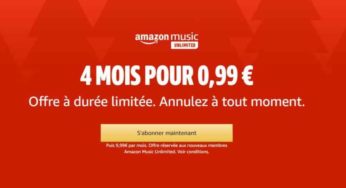 4 mois d’abonnement Amazon Music pour seulement 0,99€ (nouveaux membres) sans engagement