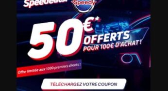 50€ pour faire pour 100€ de prestation dans un centre auto Speedy (vidange, climatisation, freinage, révision…)