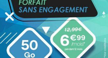 6,99€ le forfait sans engagement illimité 50 Go Coriolis (pendant 12 mois)