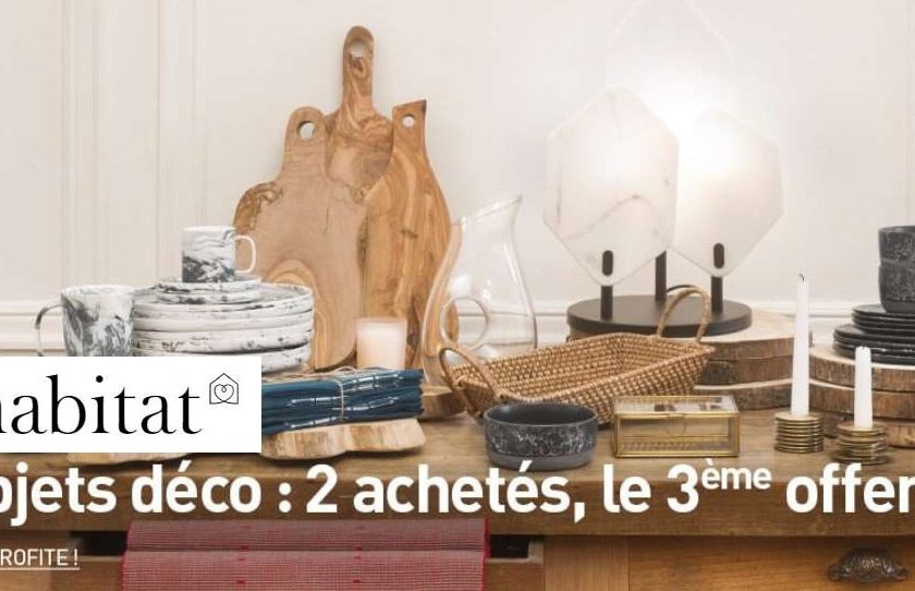 Offre objets déco Habitat 3e offert