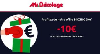 Boxing Day de Mr Bricolage : -10€ sur votre commande dès 100€ d’achat (jusqu’à dimanche)