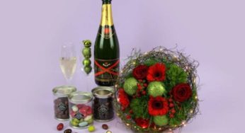 Pack Noël Kokomo fleuriste moins cher : dès 16,5€ bouquet de fleurs 💐 + option (guirlande, bougie, champagne ou chocolat)