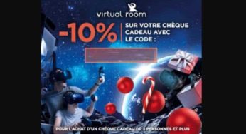 Réalité virtuelle au Virtual Room moins chère : 10% de remise sur les chèques cadeaux (partout en France)