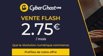 Vente flash CyberGhost VPN : 2,75€/mois (soit 33€ l’année) pour avoir le VPN Élu meilleur VPN en Allemagne