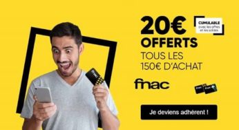 Weekend Adhérent FNAC : 20€ offerts tous les 150€ d’achat (même sur les soldes)