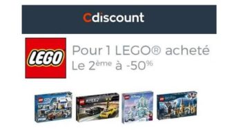 1 boite de Lego achetée = la seconde à moitié prix sur Cdiscount (aujourd’hui seulement)