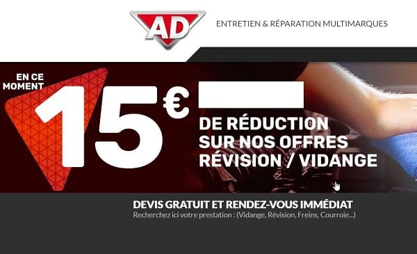 15€ De Remise Sur Les Prestations Révision Ou Vidange Dans Les Garages Ad