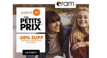 20% de remise supplémentaire sur les PETITS PRIX (promo) ERAM