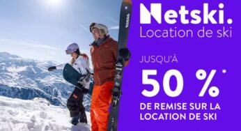 Bon de réduction sur Netski (location de ski) : 40% à 50% de remise pour 3€ ou 5€