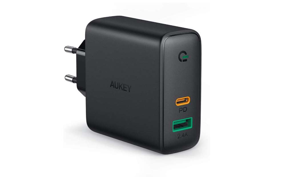 28,99€ chargeur mural USB C et USB 60W Aukey PA-D3 (Power Delivery & Dynamic Detect)