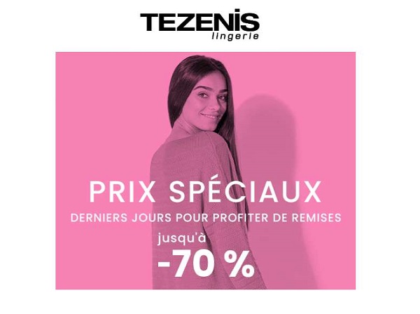 Livraison gratuite sur Tezenis sans minimum & promo jusqu’à -70% (lingerie, mode femme, homme et enfant)