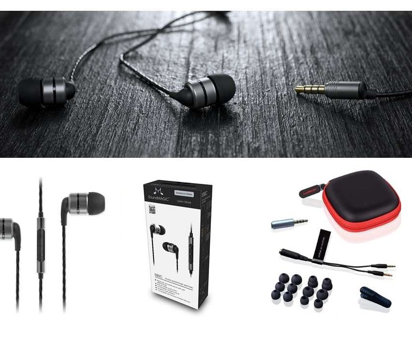 écouteurs Haute Fidélité Avec Micro, Télécommande Et Reduction De Bruit Soundmagic E80c Gunmetal