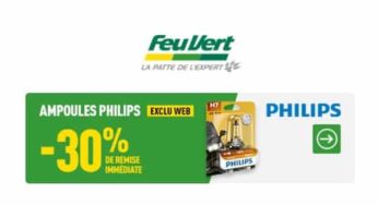 30% de remise sur les ampoules de voiture Philips chez Feu Vert (en ligne)