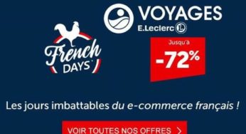 Les French Days de Leclerc Voyages : des idées et bonnes affaires séjours (jusqu’à -70%) 🌞